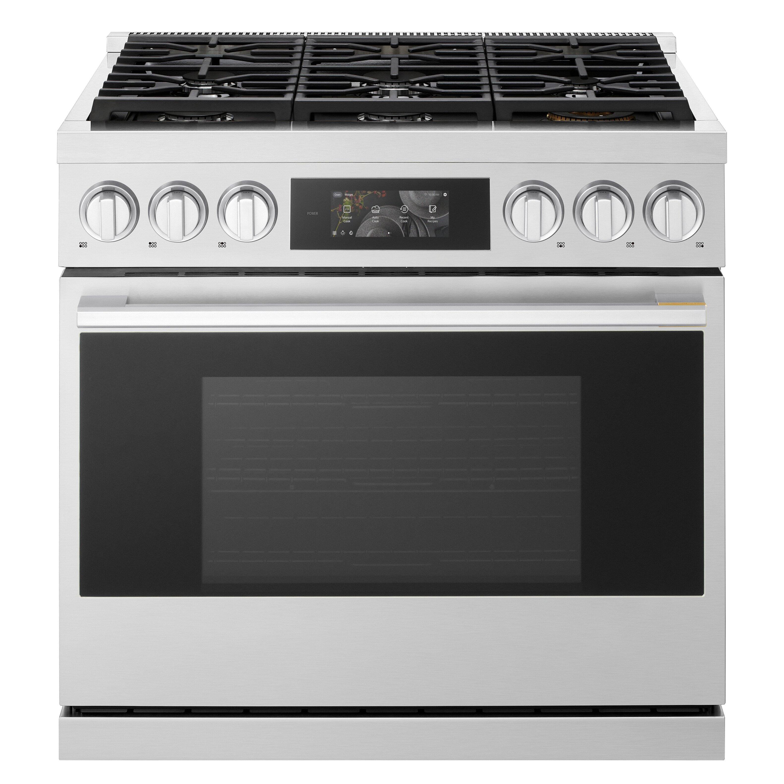 Alt View 5. LG - SIGNATURE 6.3 Cu. Ft. Slide-In Gas True Convection Pro Range with EasyClean, AirFry, and UltraHeat 23K Dual Power Burner - Stainless Steel.
