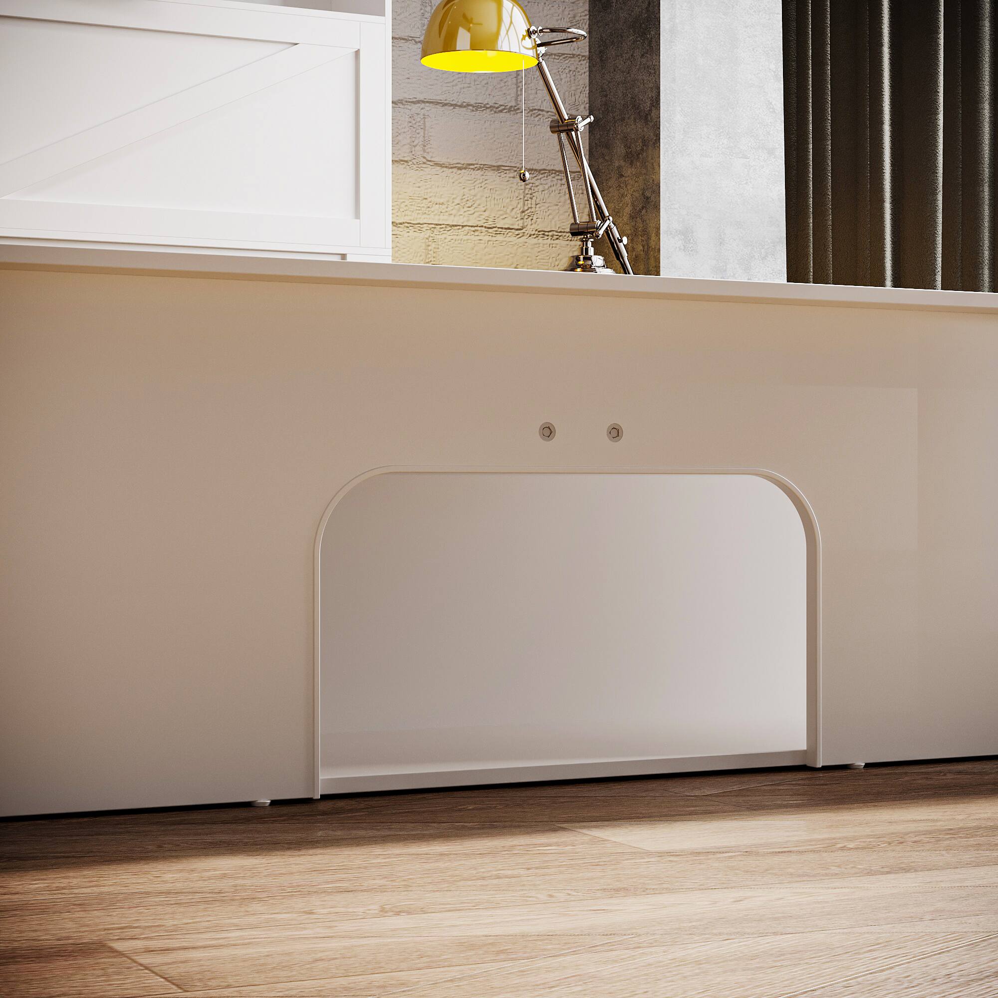 Alt View 7. Famapy - Famapy Multifunctional Storage Bed Frame - USB Ports, LED Lighting, Rolling Drawers - White.