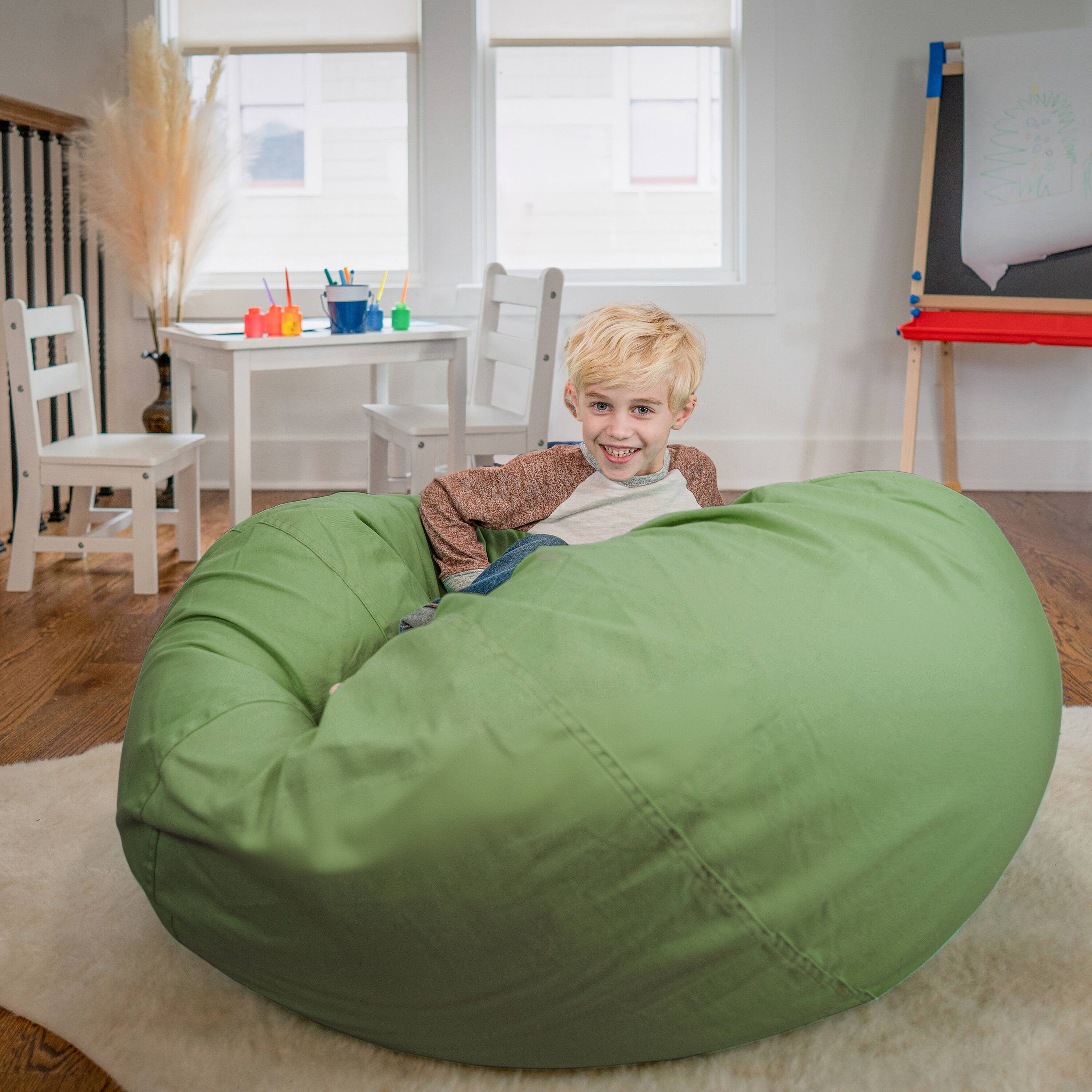 Alt View 3. Emma + Oliver - Oversized Bean Bag Chair for Kids and Adults - Green.