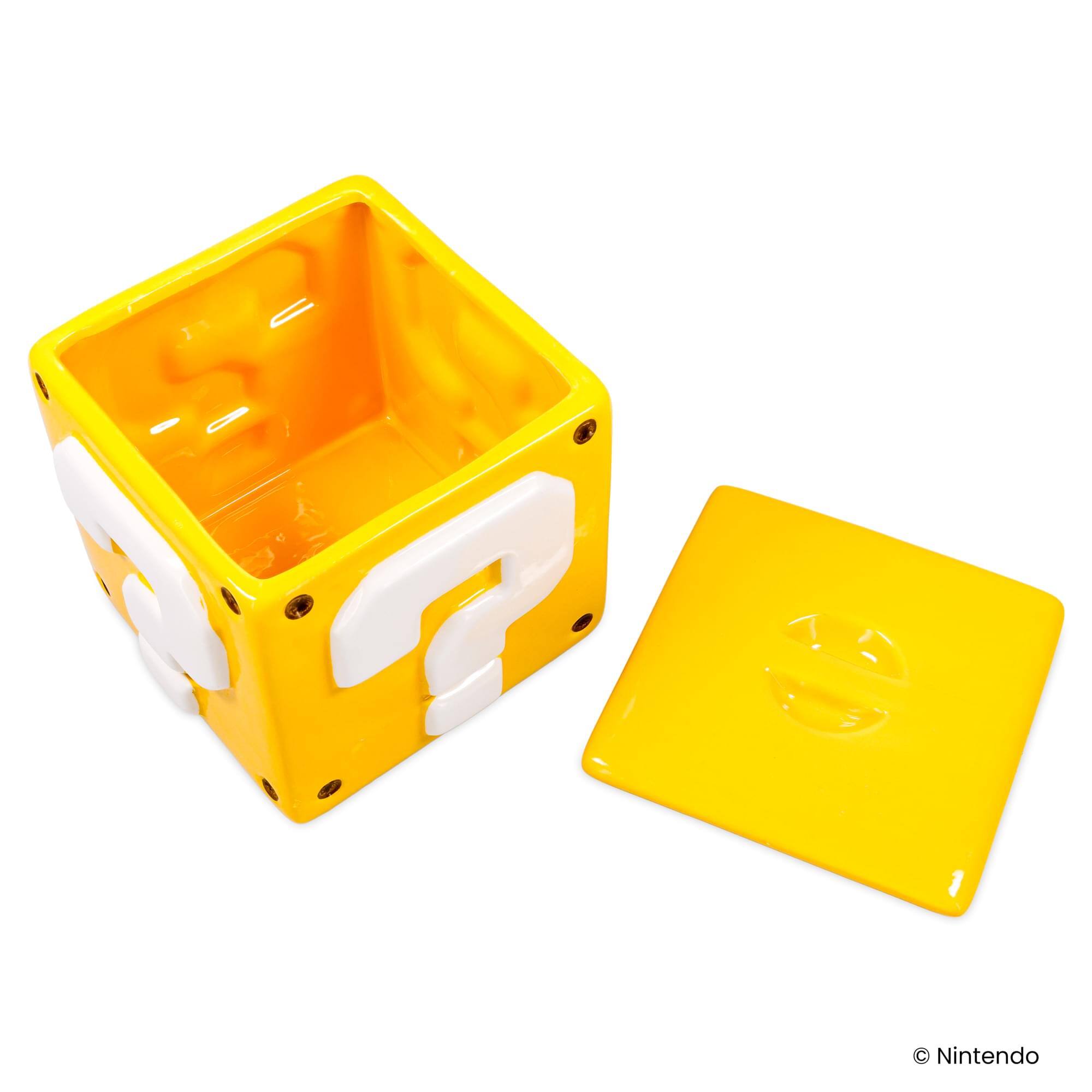 Alt View 10. Pyramid America - Super Mario Bros. Question Mark Block Ceramic Storage Jar - Yellow.