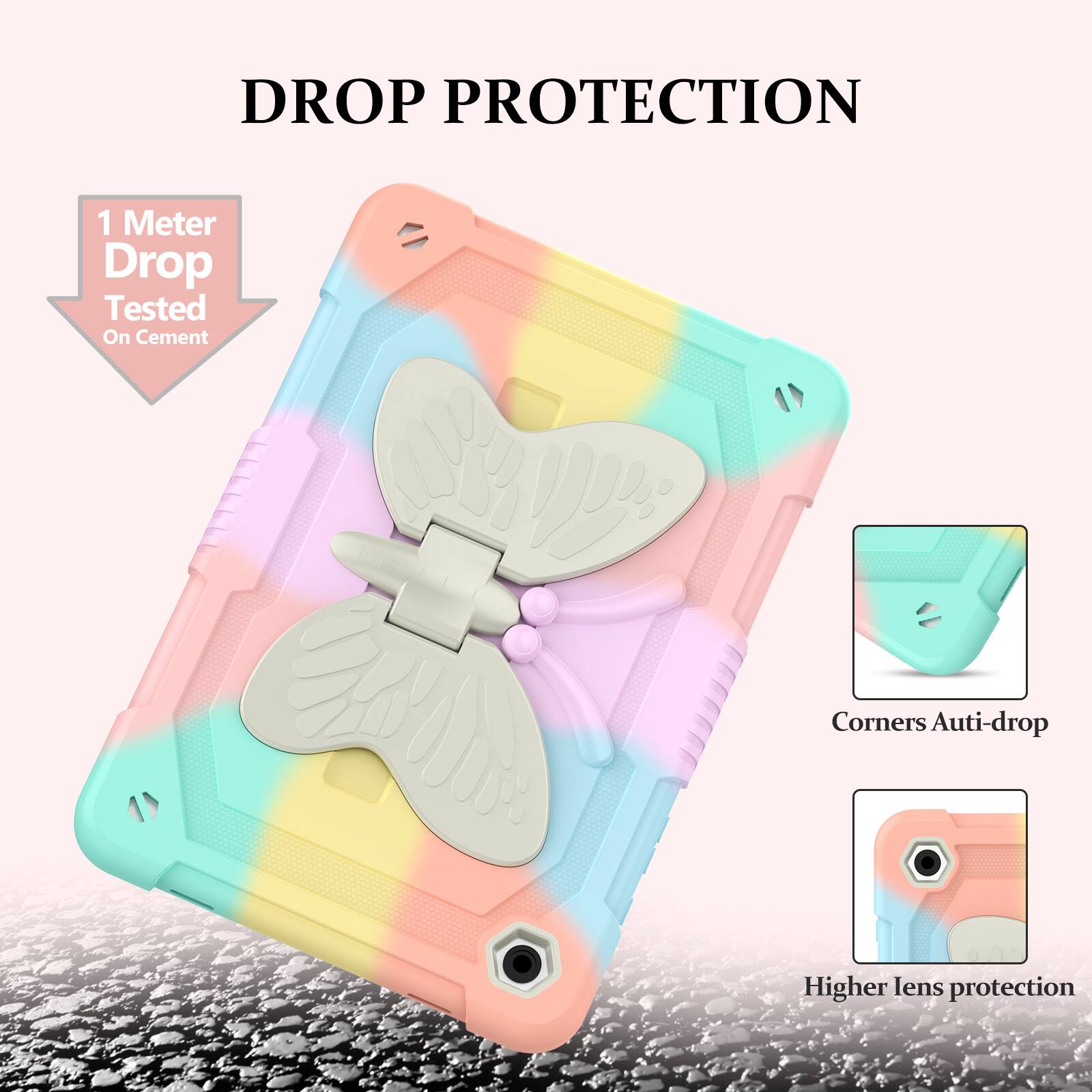 DROP PROTECTION

1 Meter Drop Tested On Cement

Corners Auto-drop

Higher lens protection