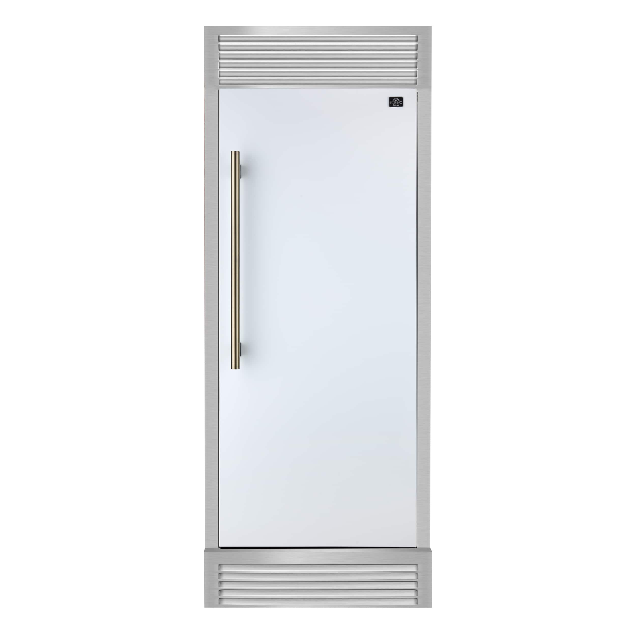 Front. Forno Appliances - Maderno 13.6 Cu. Ft. Built-In Upright Convertible Freezer with Decorative Trim and Right Swing Door - White.