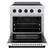 Angle. ZLINE - Autograph 30 in. 4.2 cu. ft. Paramount Freestanding Induction Range with 4 Burners and Black Accents with White Door - Matte White.