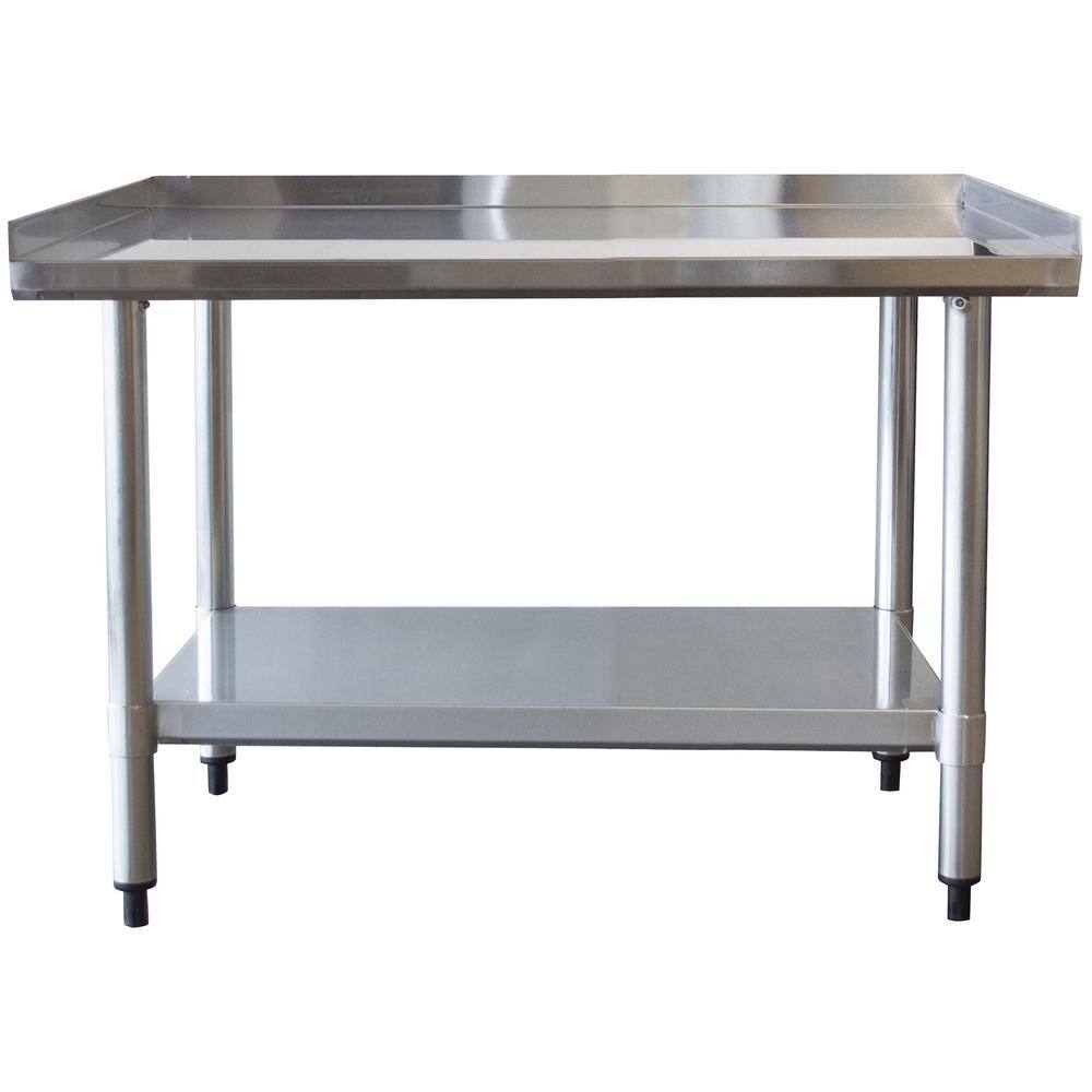 Front. Sportsman Pro-Series - Upturned Edge Stainless Steel Work Table 24 x 36 Inches - Silver.