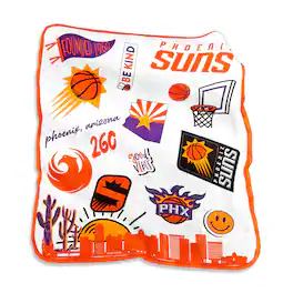 Logo Brands - Phoenix Suns 50'' x 60'' Native Raschel Plush Throw Blanket - Multicolor