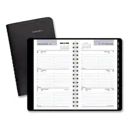 AT-A-GLANCE - DayMinder Weekly Pocket Appointment Book with Telephone Address Section 6 x 3.5 Black Cover 12 Month Jan to Dec 2026