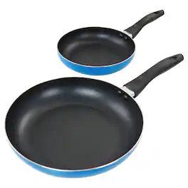 Gibson - Home 2 Piece 10 inch Aluminum Frying Pan - Blue