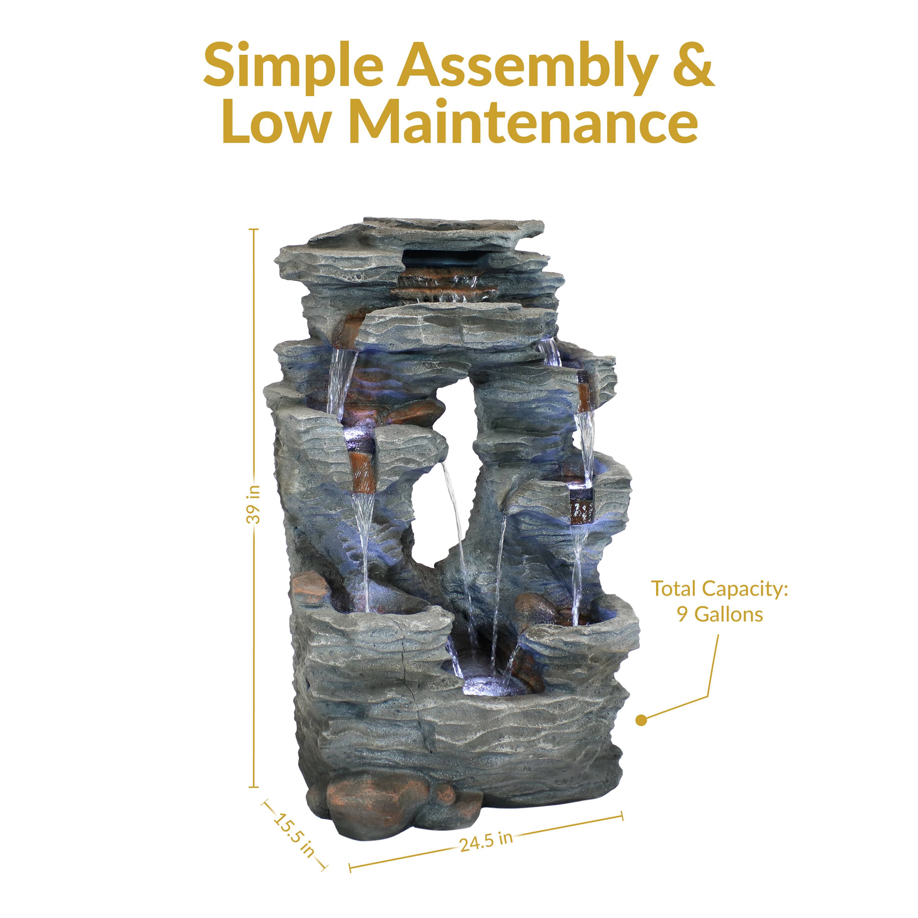 Simple Assembly & Low Maintenance

Total Capacity: 9 Gallons

Dimensions:
- Height: 39 in
- Width: 24.5 in
- Depth: 15.5 in