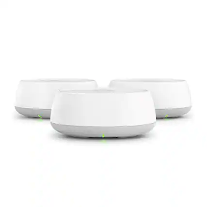 Front. TP-Link - Deco 7 BE5000 Dual-Band Wi-Fi 7 Whole Home Mesh Router System – Deco BE5000 (3-Pack) - White.