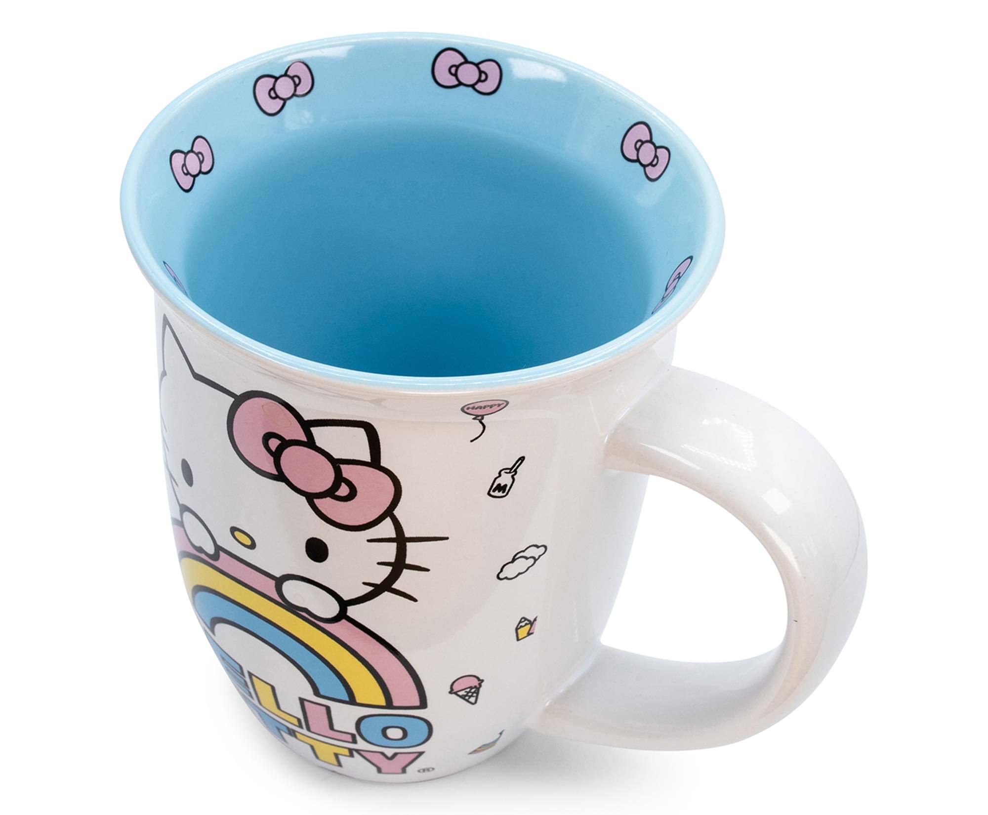 Alt View 10. Silver Buffalo - Hello Kitty Pastel Rainbow Wide Rim Ceramic Mug | Holds 14 Ounces - White.
