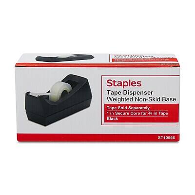 Staples Tape Dispenser  
Weighted Non-Skid Base  
Tape Sold Separately  
1 in Secure Core for 3/4 in Tape  
Black  
ST10566