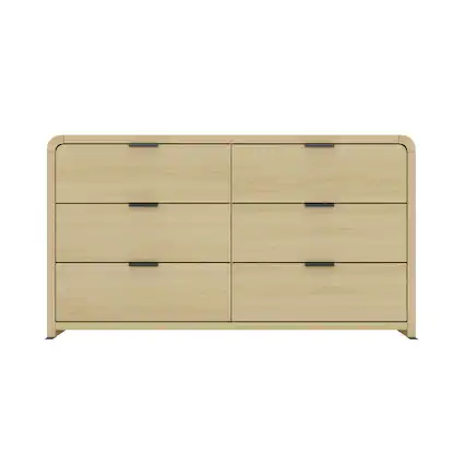 Front. Manhattan Comfort - Grace Modern 60" Dresser - Natural Oak.