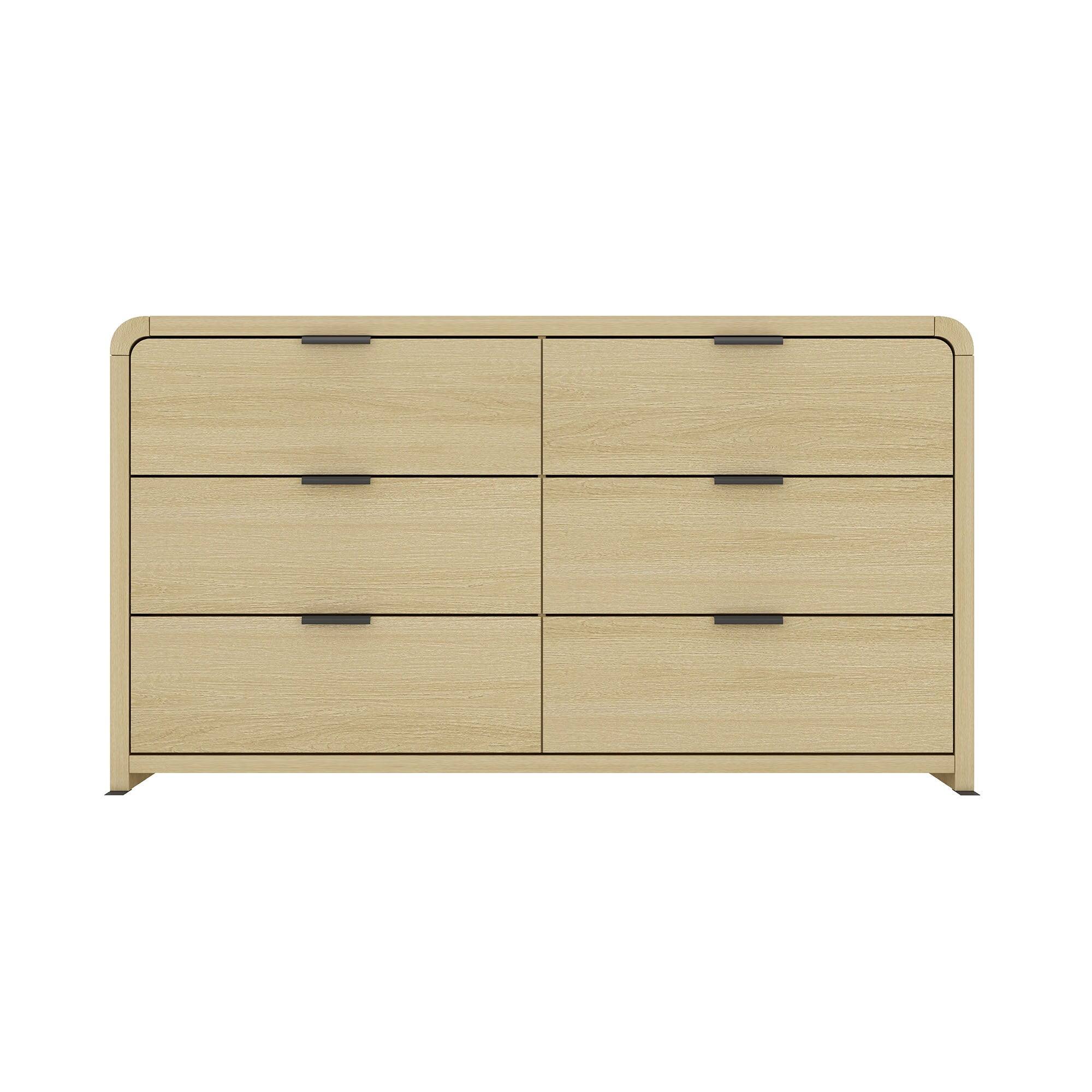Front. Manhattan Comfort - Grace Modern 60" Dresser - Natural Oak.