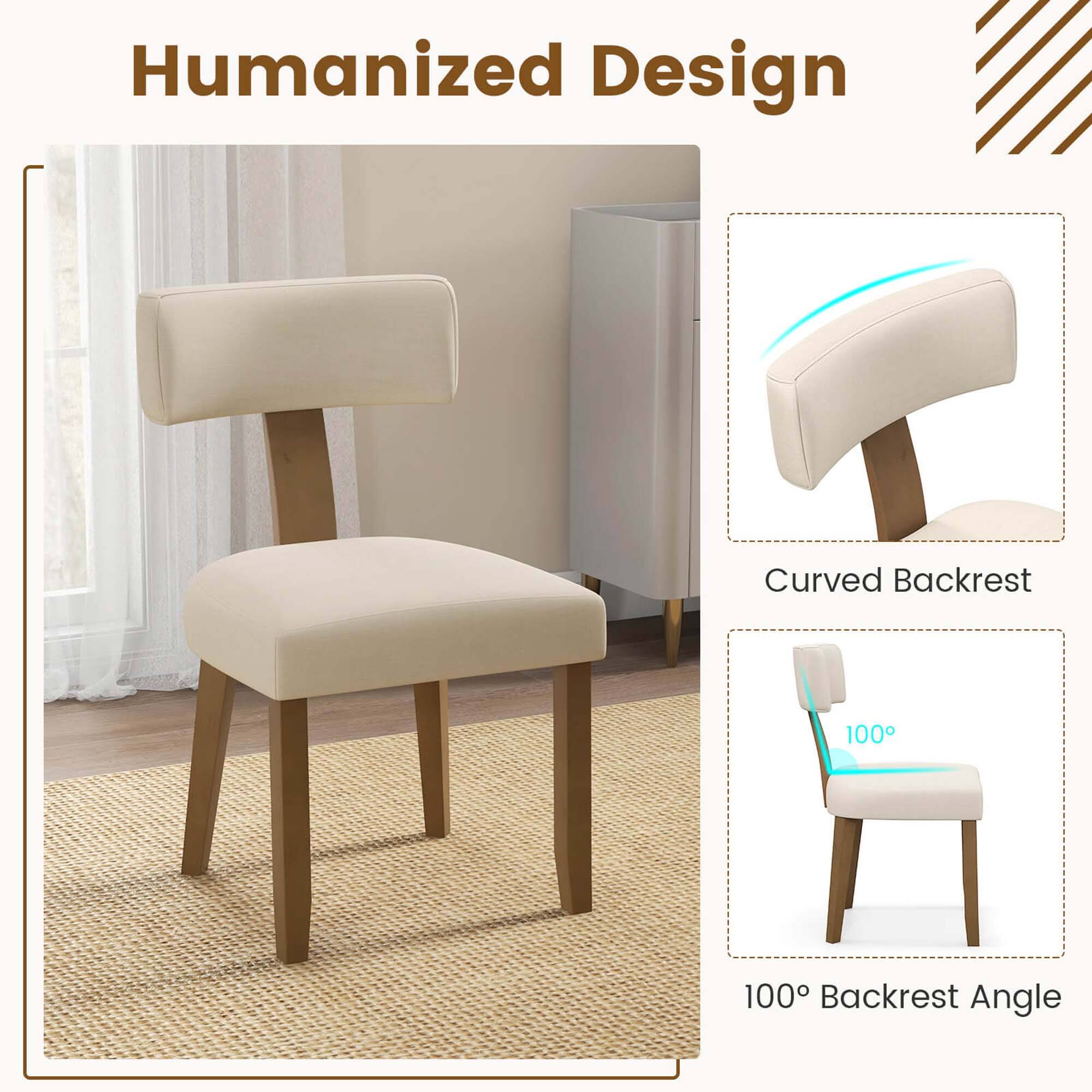 Humanized Design, Curved Backrest, 100° Backrest Angle