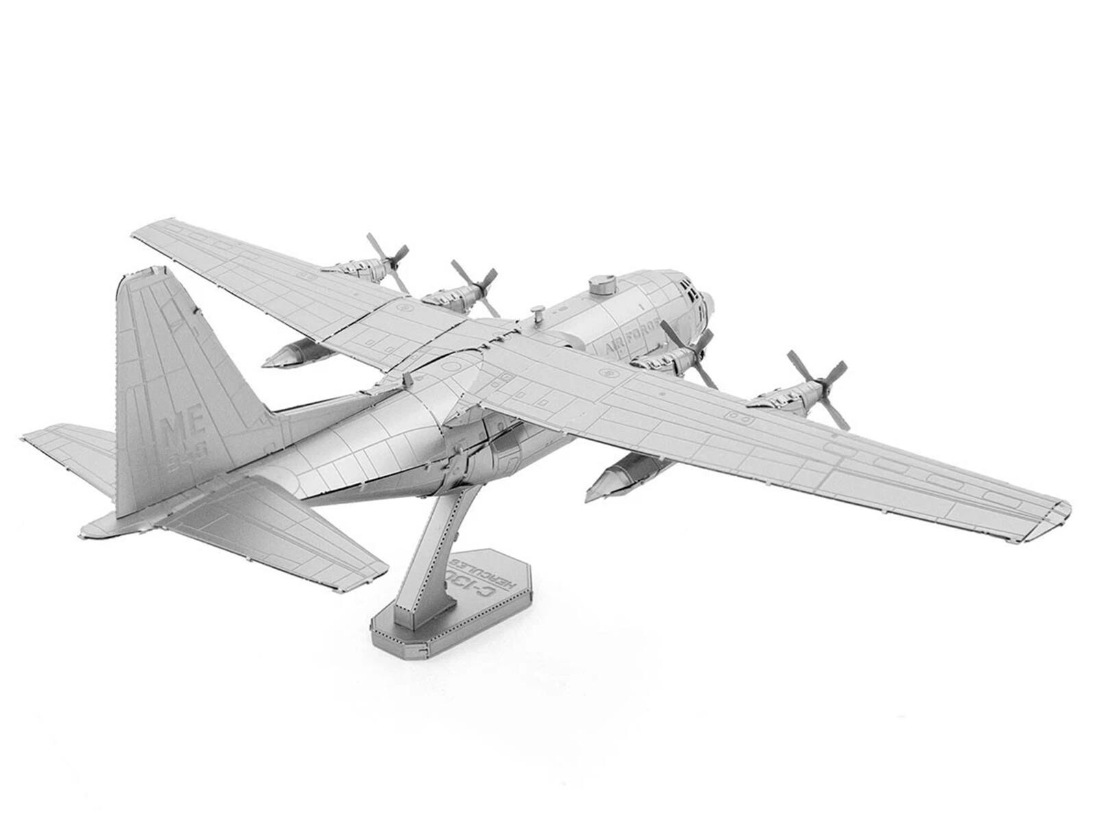 Alt View 3. Metal Earth - Model Kit Lockheed C-130 Hercules Aircraft "United States Air Force" (Moderate Difficulty) Steel Model by Metal Earth.
