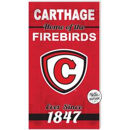 Jardine - Carthage Firebirds 11'' x 20'' Indoor/Outdoor Home Of The Sign - Red