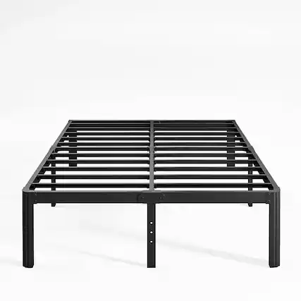 Front. Hivvago - Hivvago Queen Heavy Duty Metal Bed Frame with Round Edge Legs - 2,000 lb. Max Weight - Black.