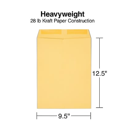 Heavyweight  
28 lb Kraft Paper Construction  
12.5" x 9.5"