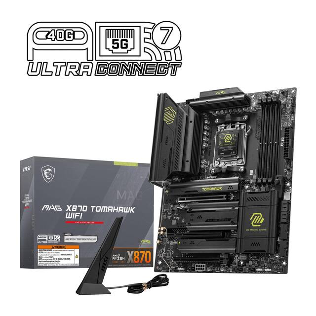 MSI - MAG X870 TOMAHAWK WIFI (Socket AM5) AMD X870 ATX DDR5 Wi-Fi 7 Motherboard - Black