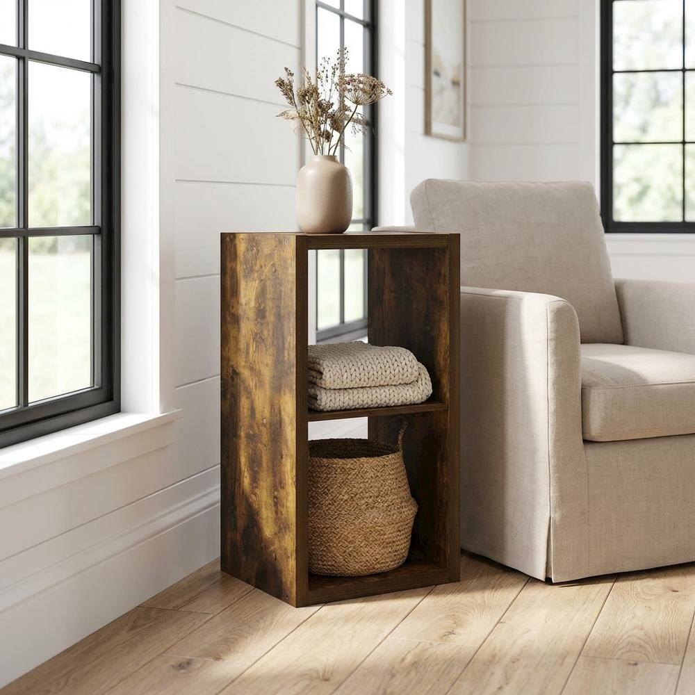 Angle. FurniFact - Engineered Wood Bookcase with Stable Design for Home or Office Use - Amber Pine.
