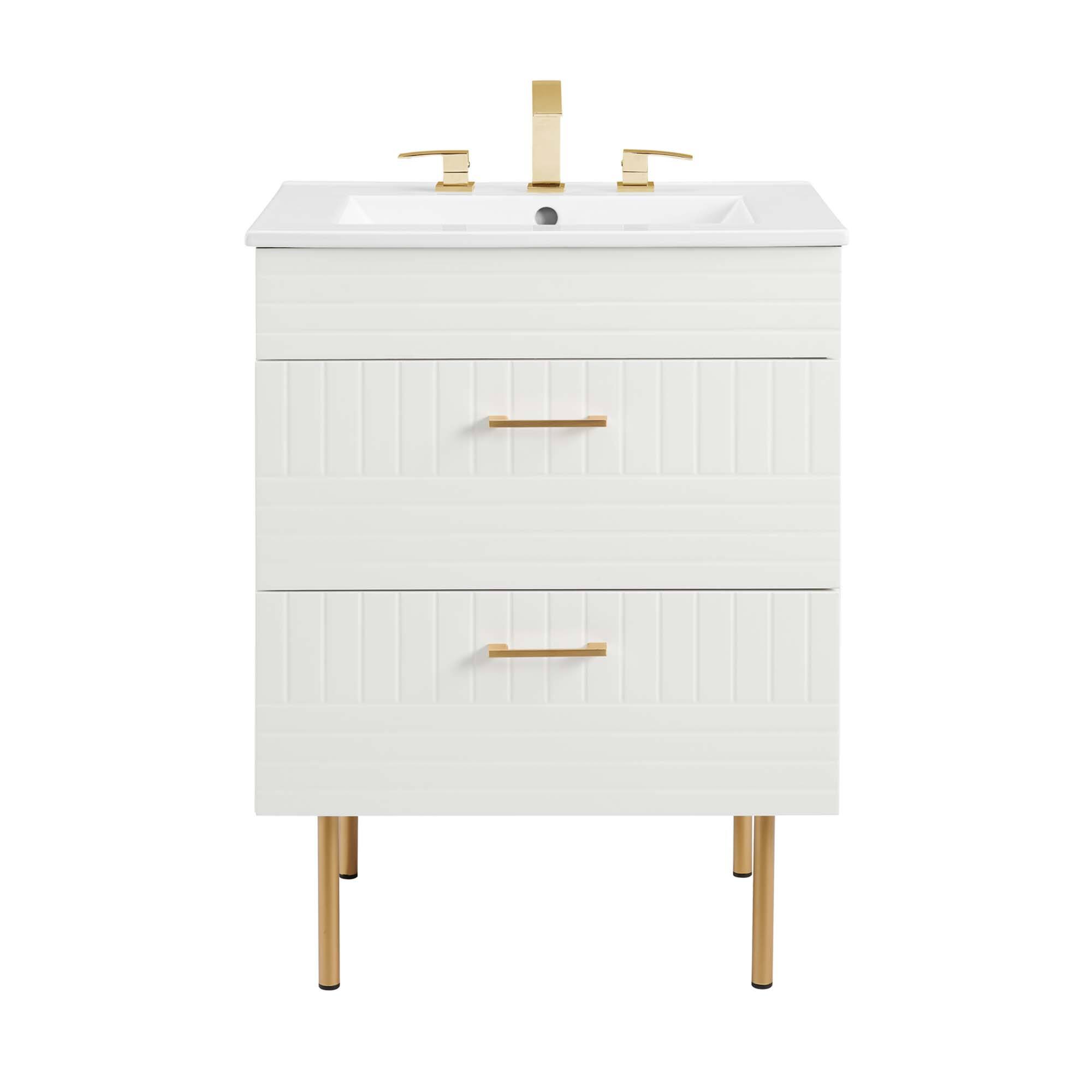 Alt View 3. Modway - Daybreak Bathroom Vanity Basin Included by Modway - White White.