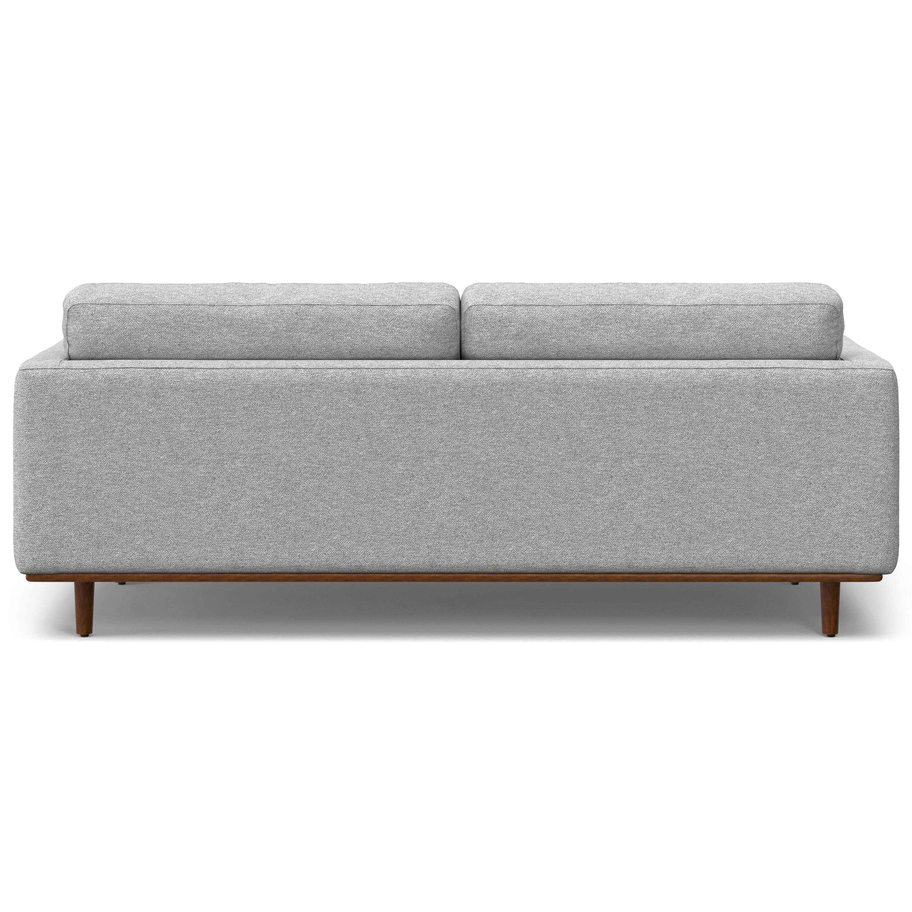Back. Simpli Home - Morrison 89 inch Wide Mid-Century Modern Sofa in Mist Grey Woven-Blend Fabric - Mist Grey.