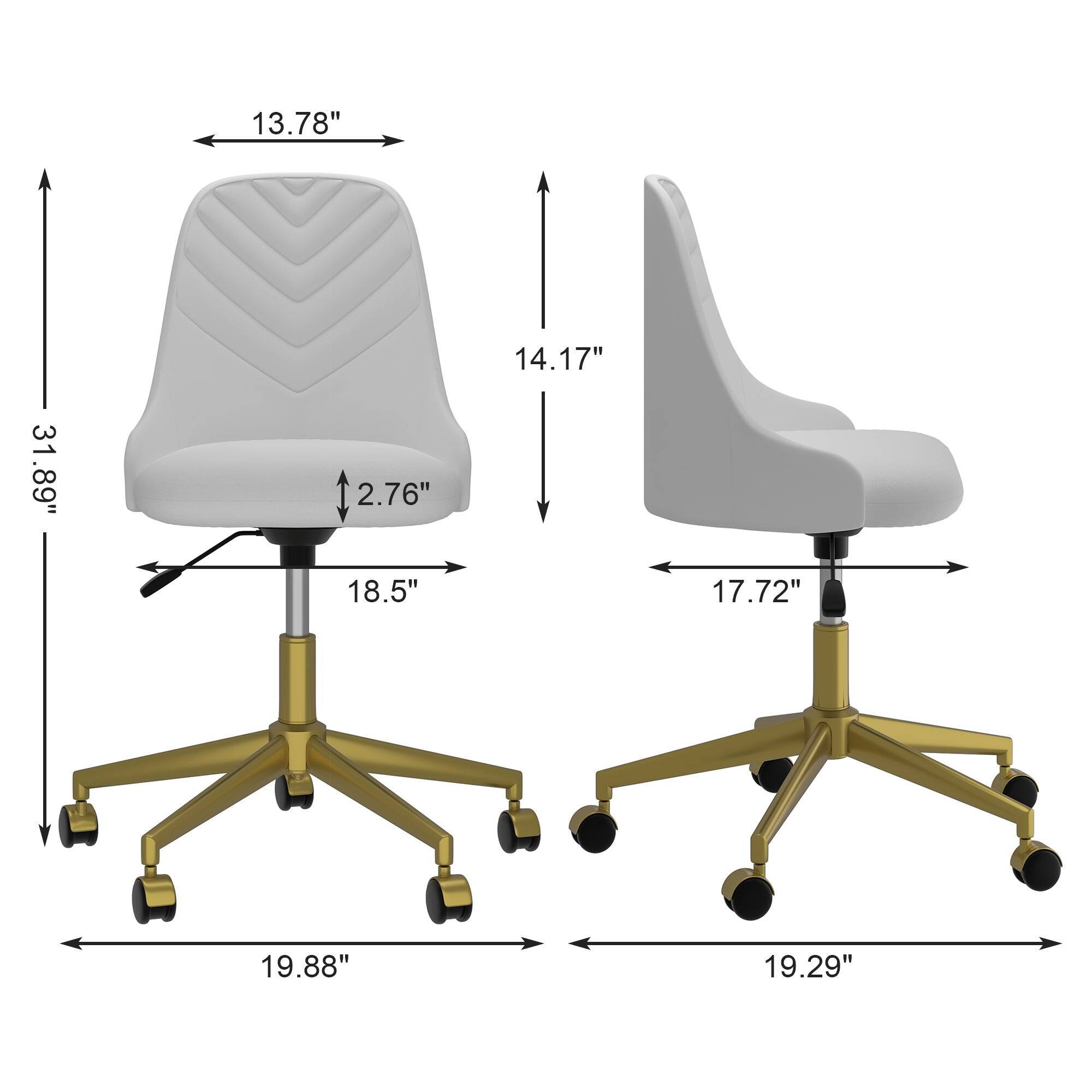 13.78"  
31.89"  
2.76"  
14.17"  
18.5"  
19.88"  
17.72"  
19.29"