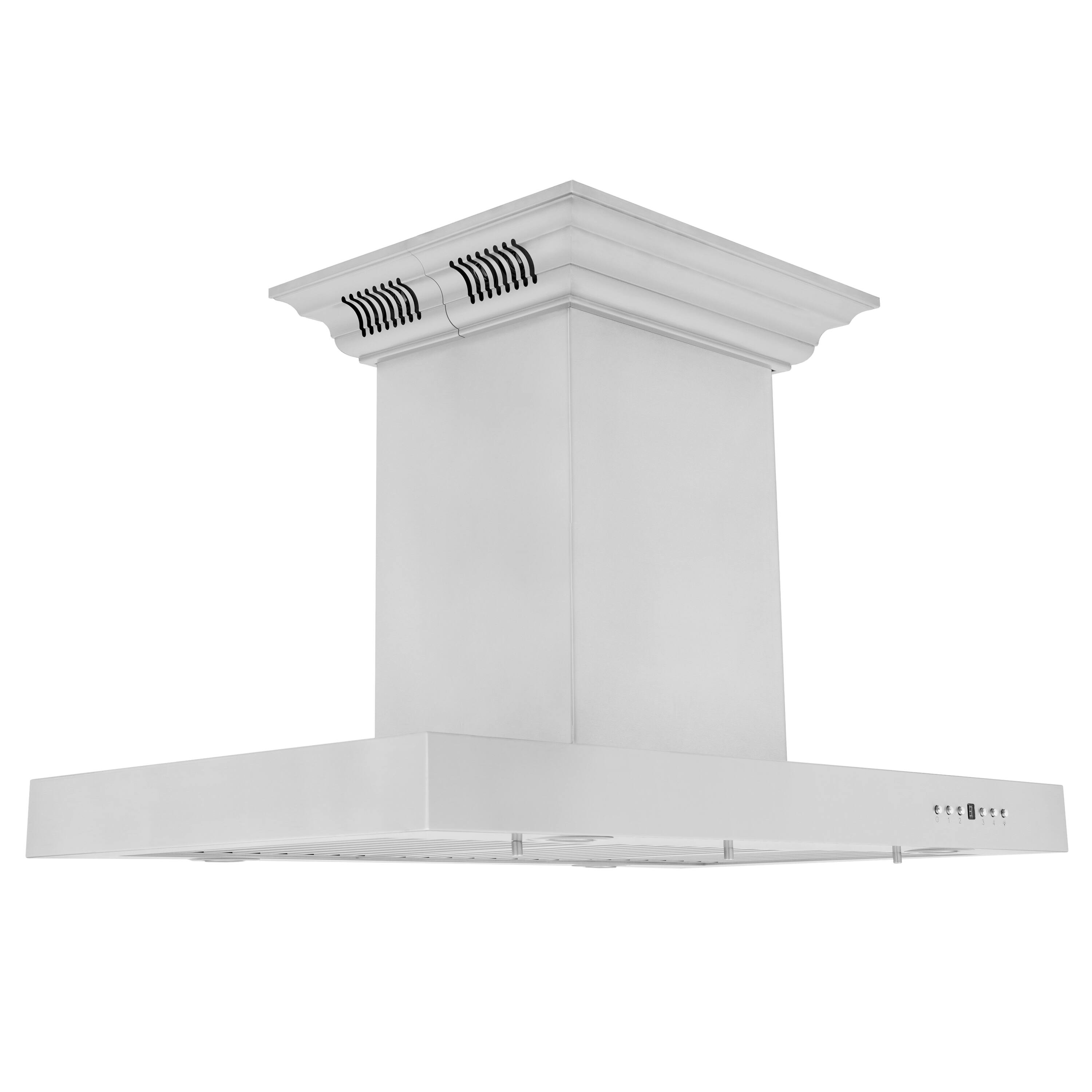 Back. ZLINE - 30 in. ZLINE CrownSound™Ducted Vent Island Mount Range Hood in Stainless Steel with Built-in Bluetooth Speakers - Stainless steel.