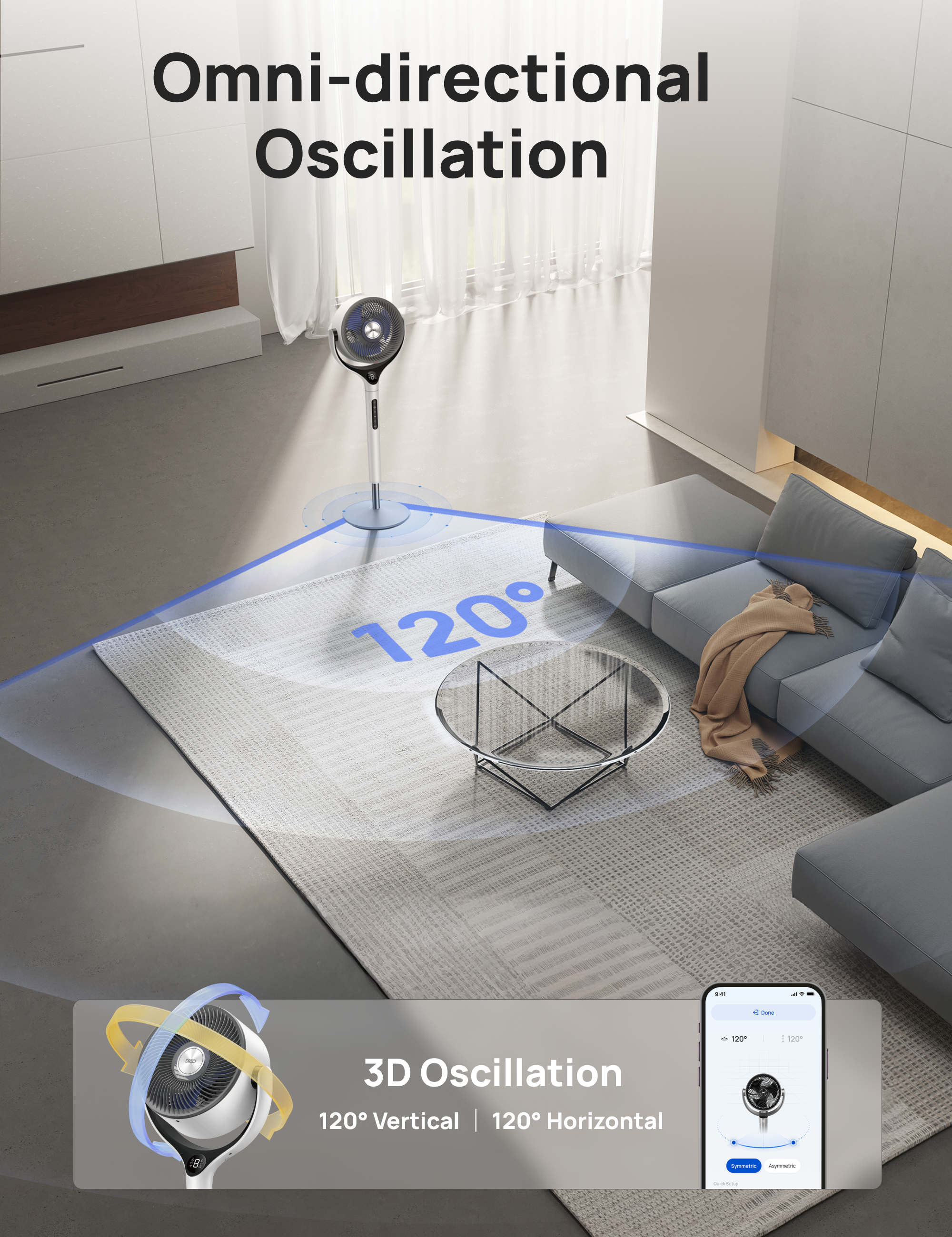 Omni-directional Oscillation

3D Oscillation
120° Vertical | 120° Horizontal