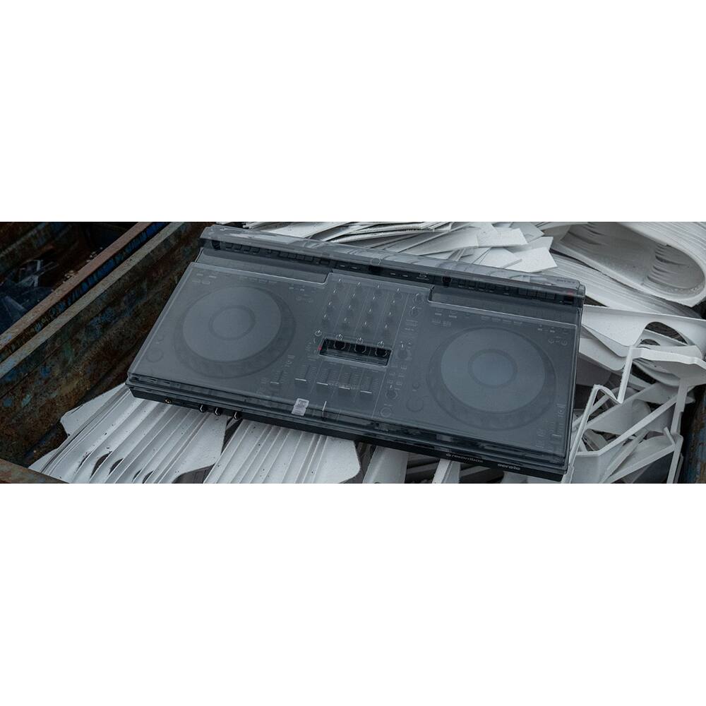 Alt View 6. Decksaver - Cover for AlphaTheta DS-PC-DDJGRV6 - Smoked|Clear transparency.