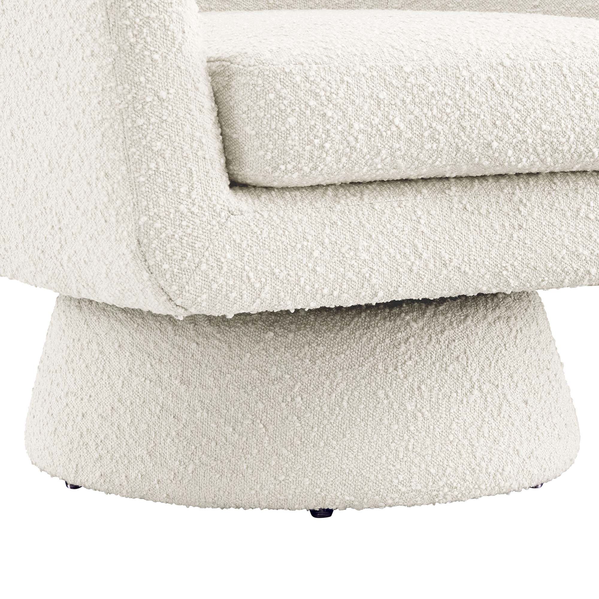 Alt View 5. Modway - Astral Boucle Fabric Swivel Chair by Modway - Ivory.