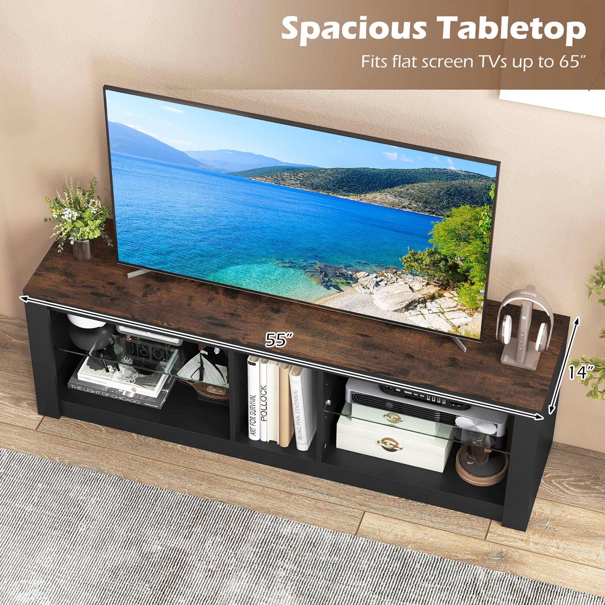 Spacious Tabletop
Fits flat screen TVs up to 65"
55"
14"