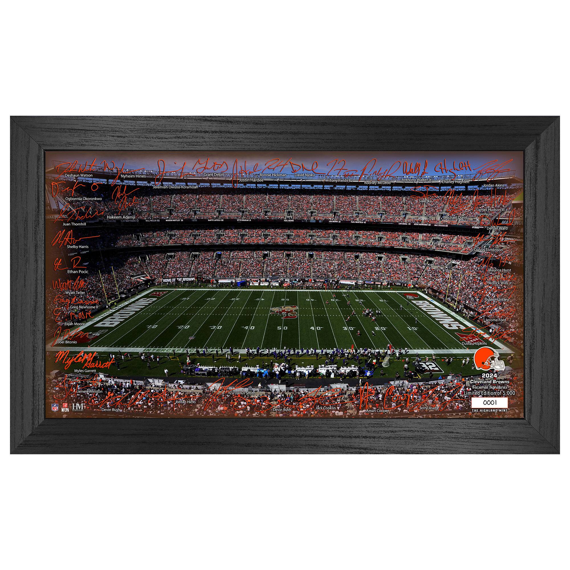 Cleveland Browns 12" x 20" 2024 Signature Gridiron Panoramic Framed Photo