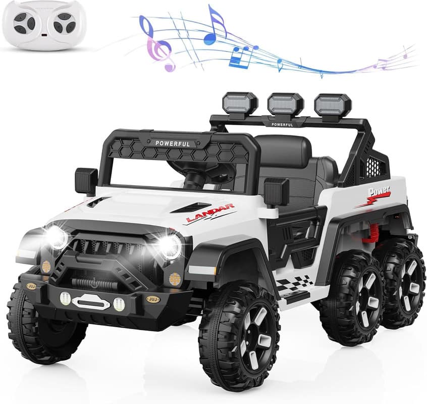 GARVEE - 24V Power Wheels for Kids, Safety Truck, Remote Control, 6 Wheels