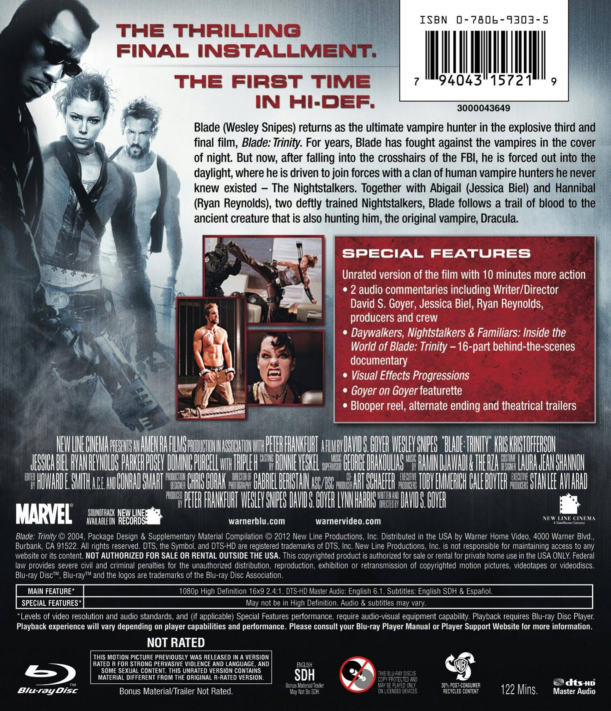 Back. Blade: Trinity [Blu-ray].