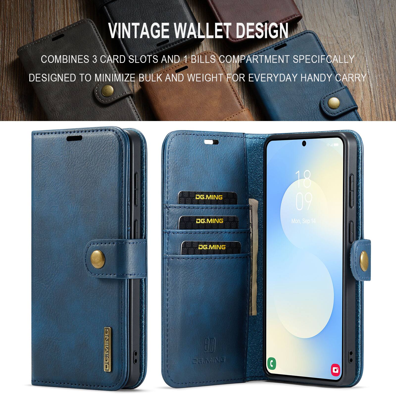 VINTAGE WALLET DESIGN

COMBINES 3 CARD SLOTS AND 1 BILLS COMPARTMENT SPECIFICALLY DESIGNED TO MINIMIZE BULK AND WEIGHT FOR EVERYDAY HANDY CARRY