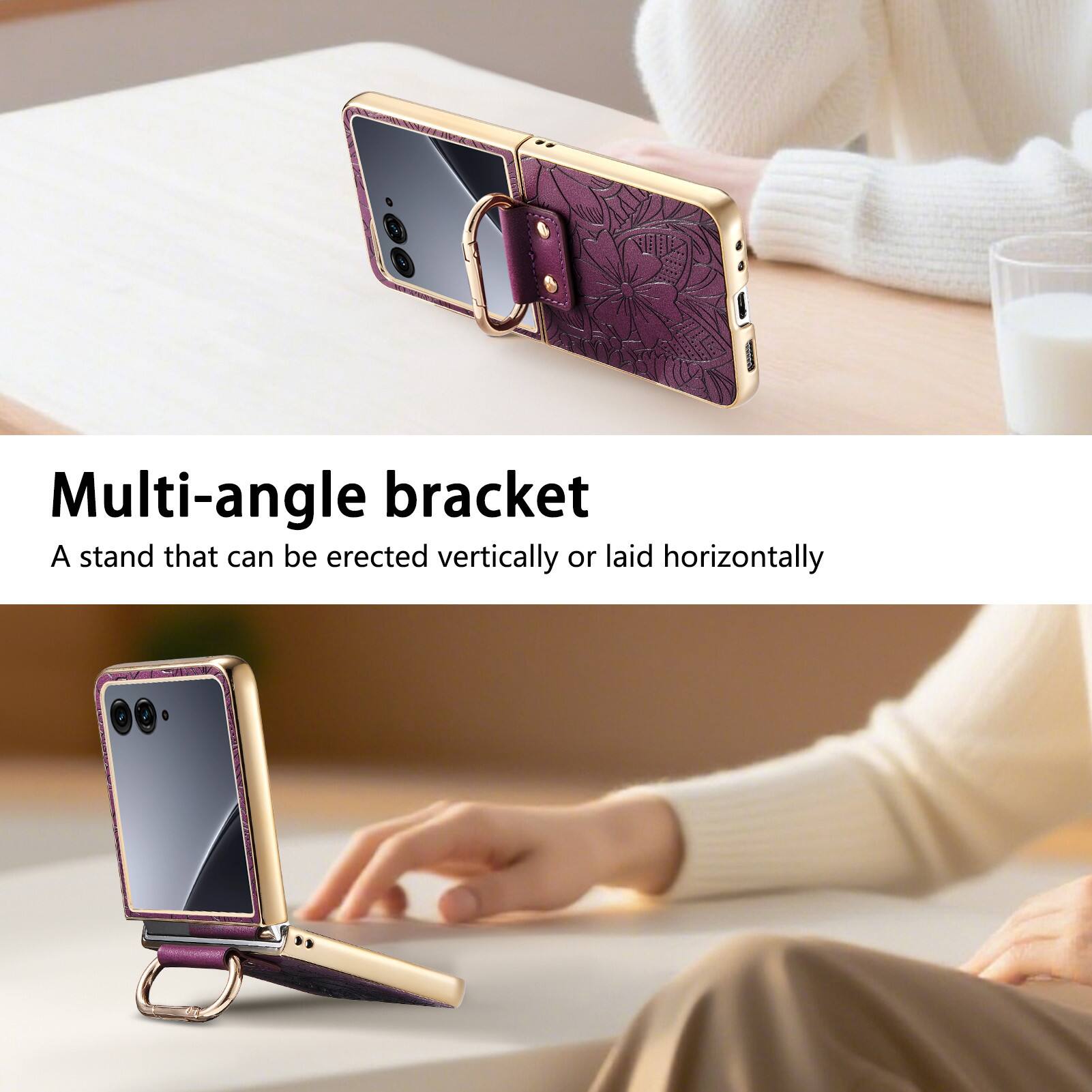 Multi-angle bracket  
A stand that can be erected vertically or laid horizontally