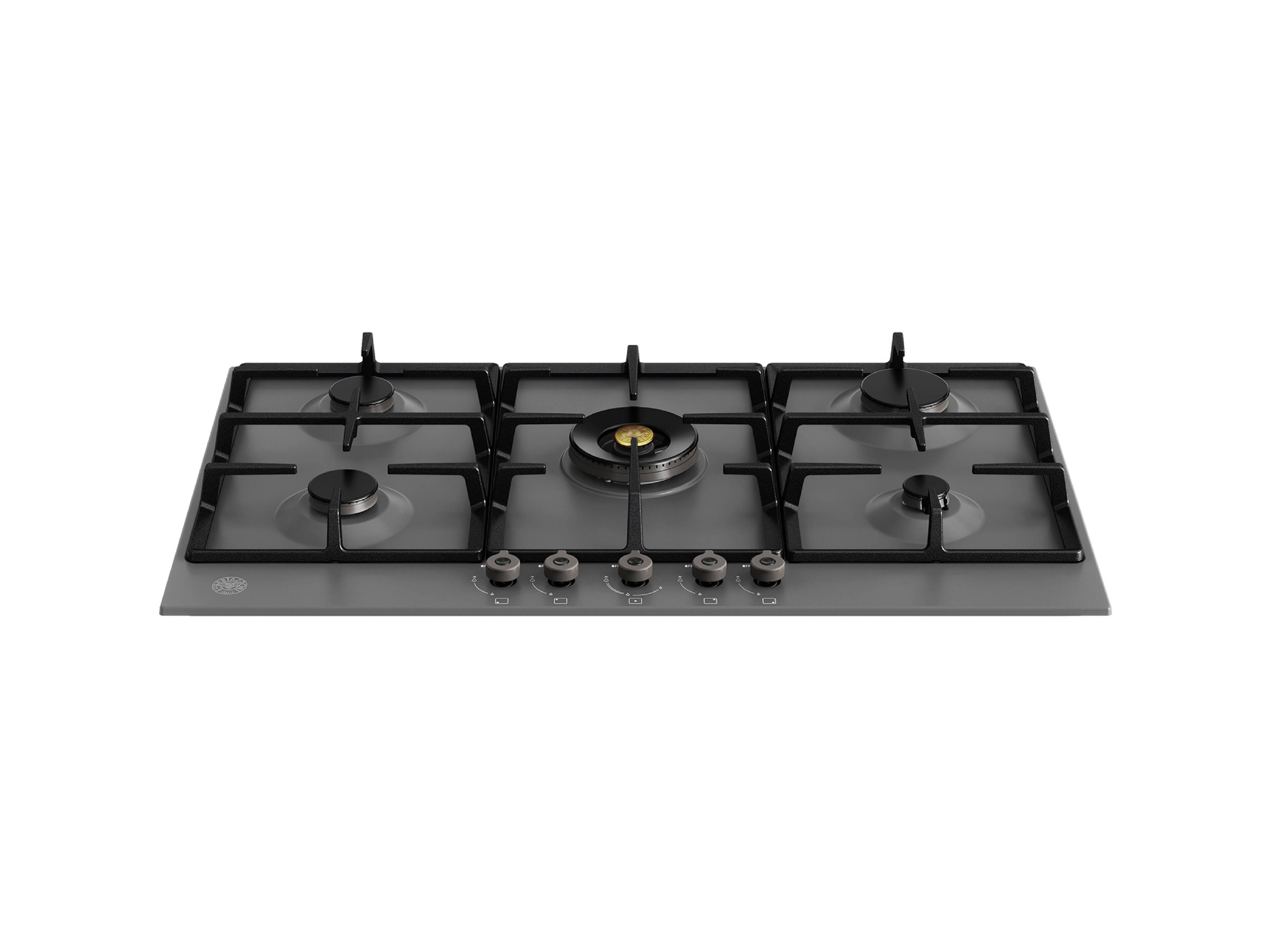 Bertazzoni - 36" Professional Series 5-Burner Built-In Gas Cooktop - Carbonio - Carbonio