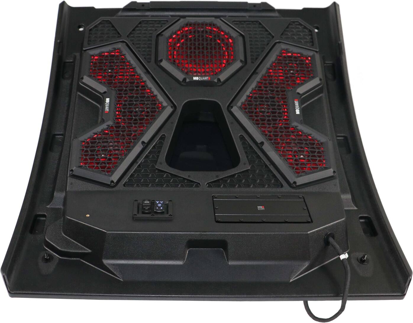 MB Quart - Tuned 7 Speaker Audio Roof with Ride Command Source Unit for Polaris RZR Trail - Black