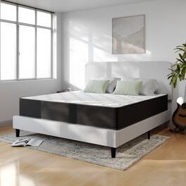 Emma + Oliver - 12" Hybrid Pocket Spring with Cooling Foam Layer Mattress in a Box - White/Black