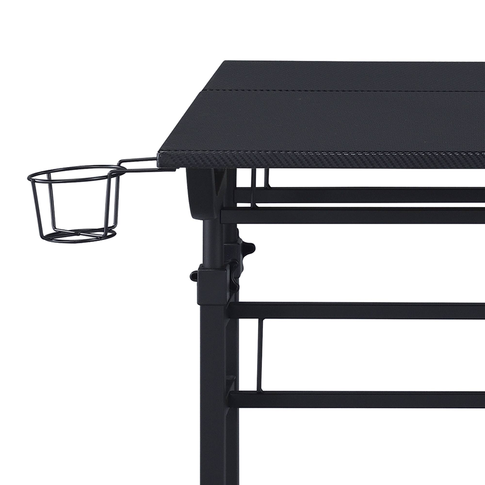 Alt View 5. GOODSILO - Adjustable Height Rolling Writing Desk with Moveable Shelf and Locking Wheels - Black.