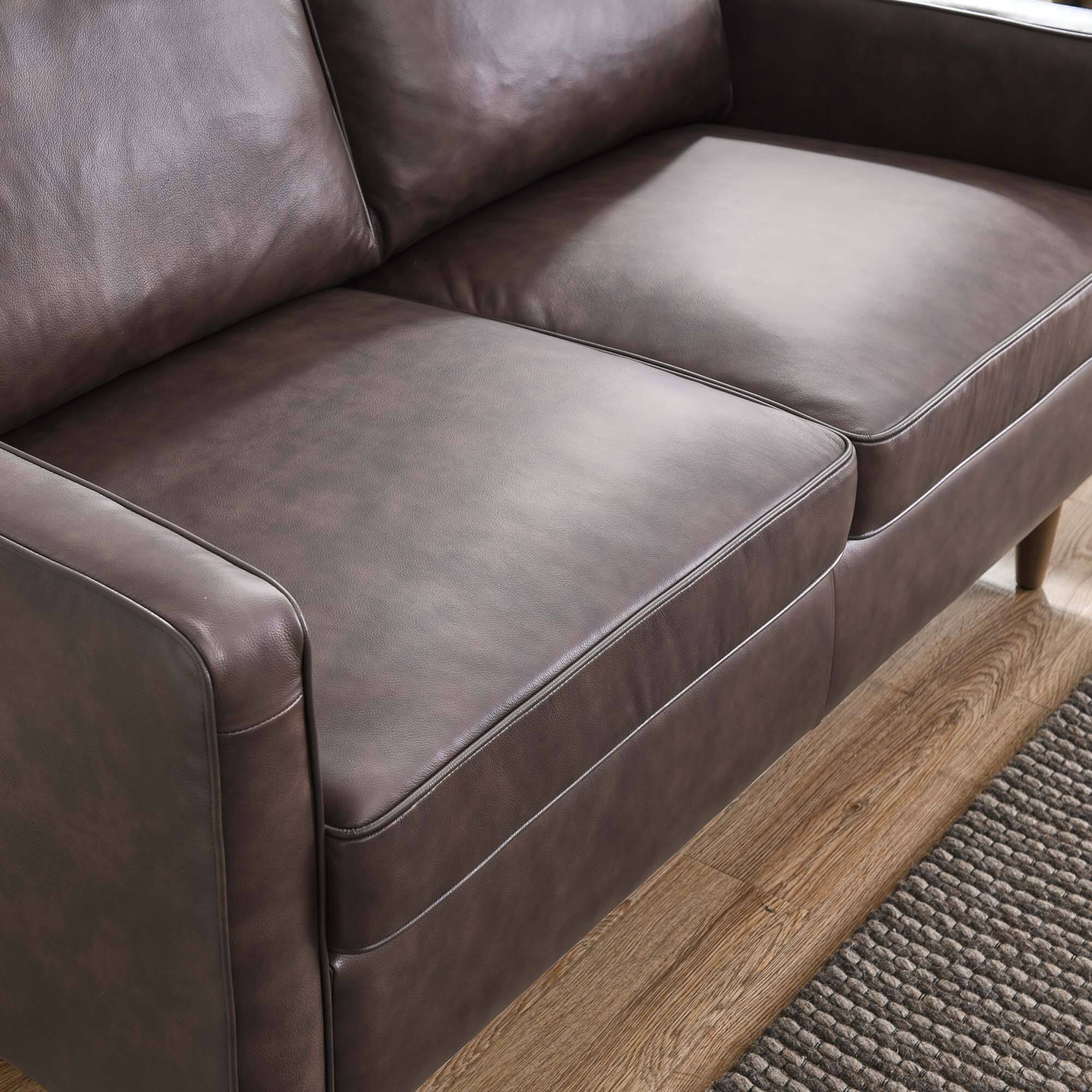 Back. Modway - Impart Genuine Leather Loveseat by Modway - Brown.