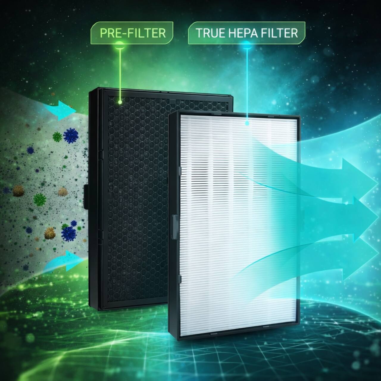 PRE-FILTER  
TRUE HEPA FILTER