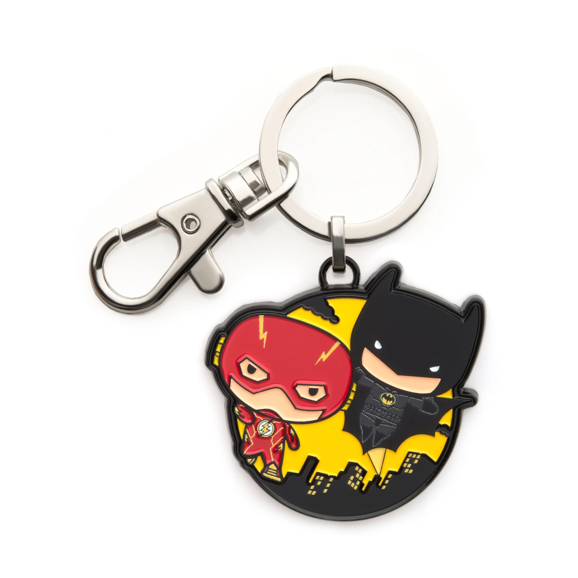 Front. SalesOne LLC - DC Comics The Flash and Batman Chibi Keychain - Red.