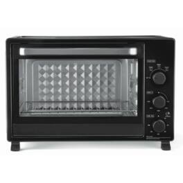 Loheer - XL Toaster Oven 34QT 6-Slice Capacity Bake Toast Broil 1500W Matte Countertop Oven - Black