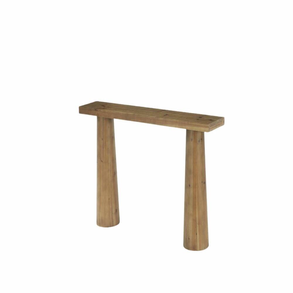 Back. Kadyn - 63-Inch Solid Wood Farmhouse Console Table, Rectangular Sofa Table Behind Couch, Brown - Brown.