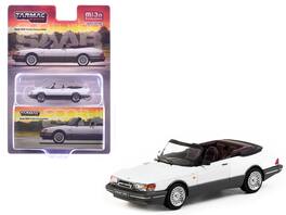 Saab 900 Turbo Convertible "Global64" Series 1/64 Diecast Model by Tarmac Works - White and Gray