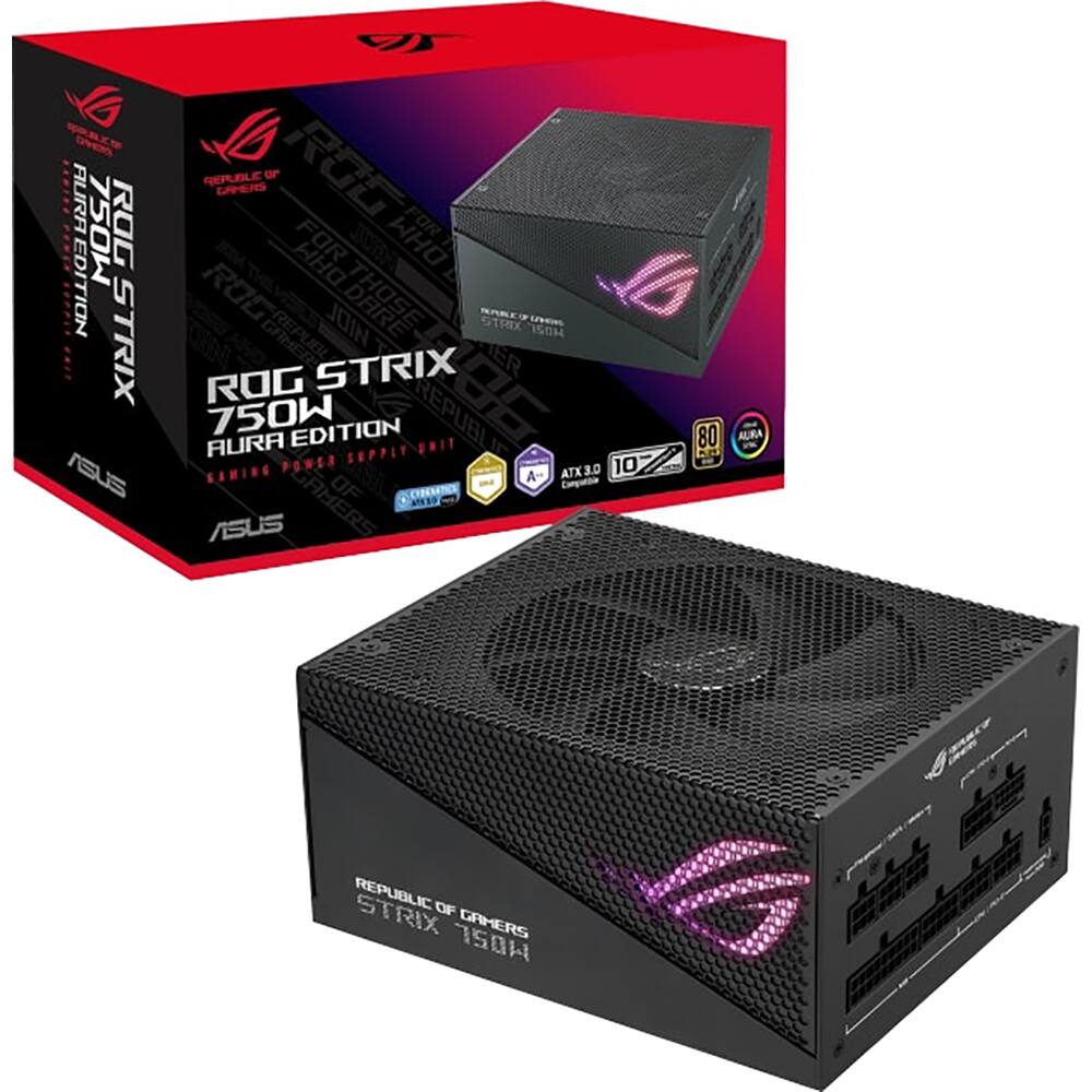 ROG STRIX 750W AURA EDITION  
REPUBLIC OF GAMERS  
ATX 3.0  
100%  
80+ GOLD  
AURA  
ASUS  
REPUBLIC OF GAMERS  
STRIX 750W