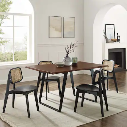 Front. Modway - Viggo 60" Live Edge Acacia Wood Acacia Wood Dining Table by Modway - Black Walnut.