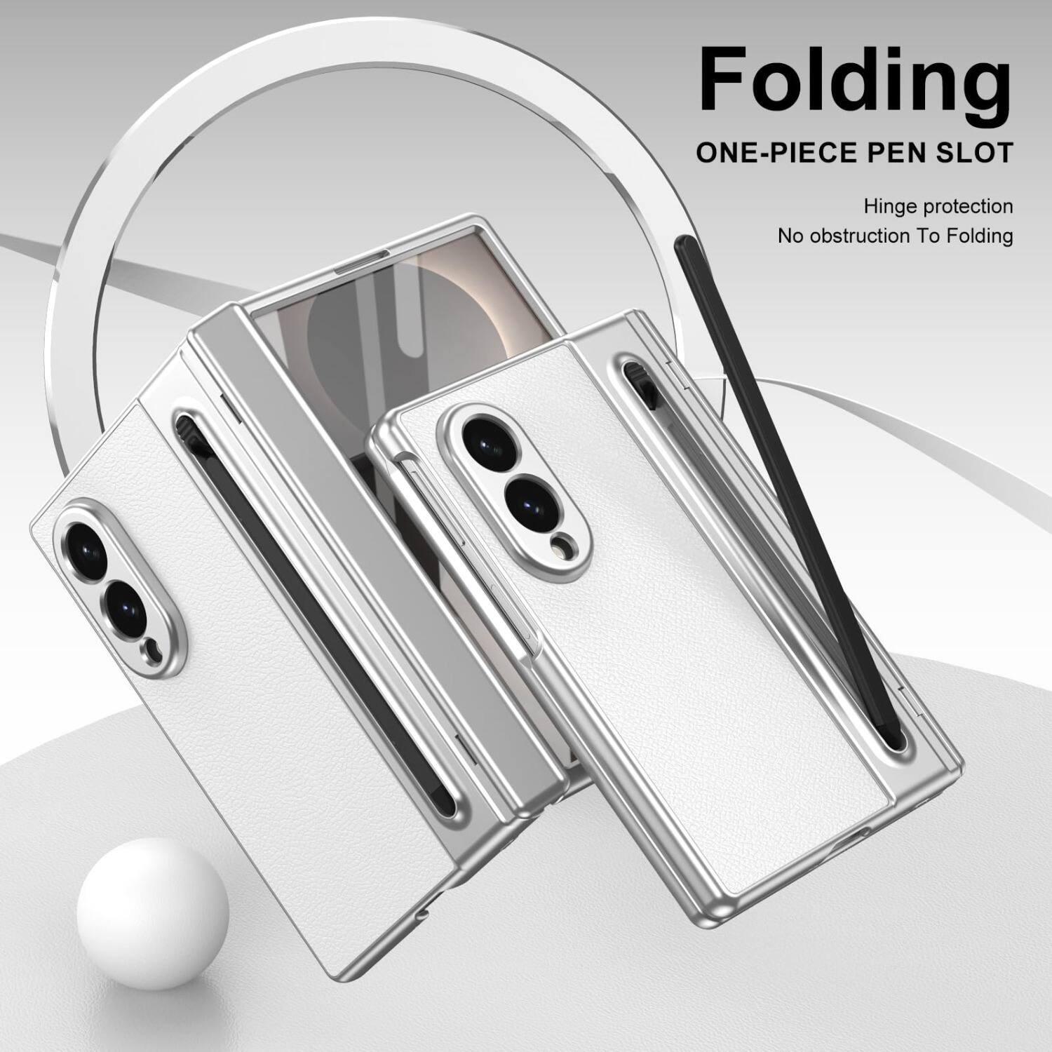Folding  
ONE-PIECE PEN SLOT  
Hinge protection  
No obstruction to folding